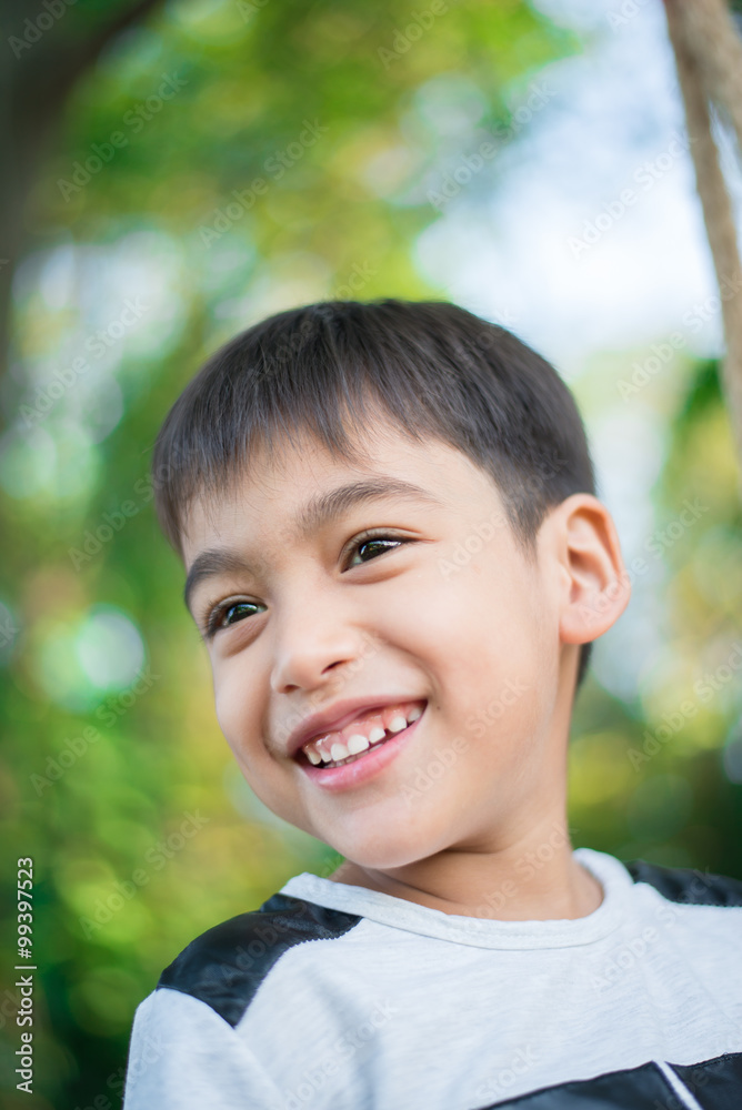 Portrait little cute boy outdoor in the park Portrait little cute boy outdoor in the park
