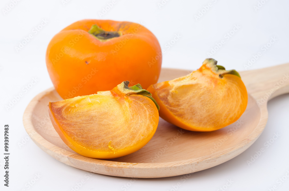 Persimmon fruit isolated on white background