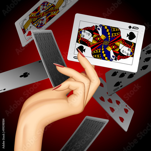 Hand with a playing card