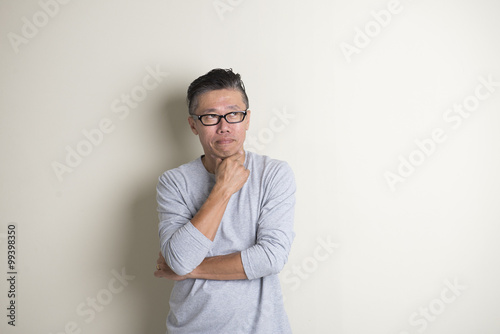 matured asian senior male in casual