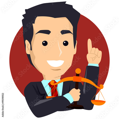 Business of a Man holding a Scale of Justice