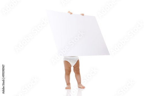 Baby with white board