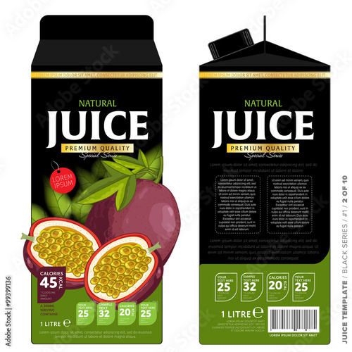 Template Packaging Design Passion Fruit Juice