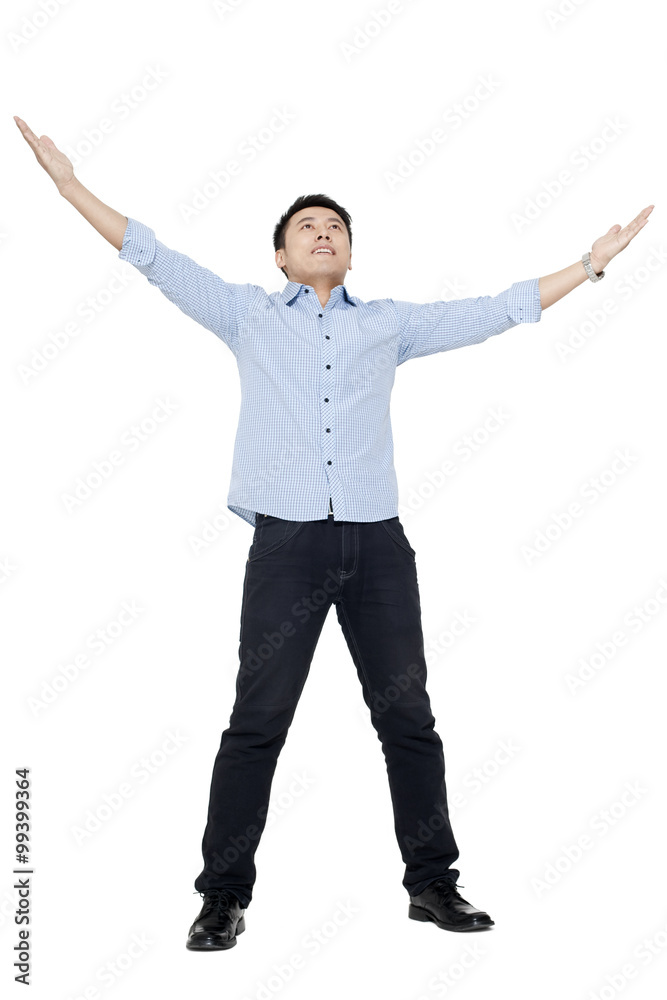 An excited young man