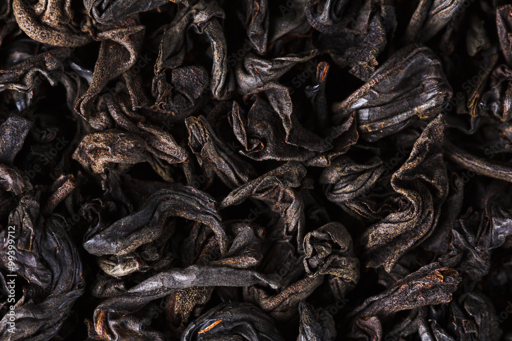 Black tea dry leaves. Macro, background Black tea dry leaves. Macro, background