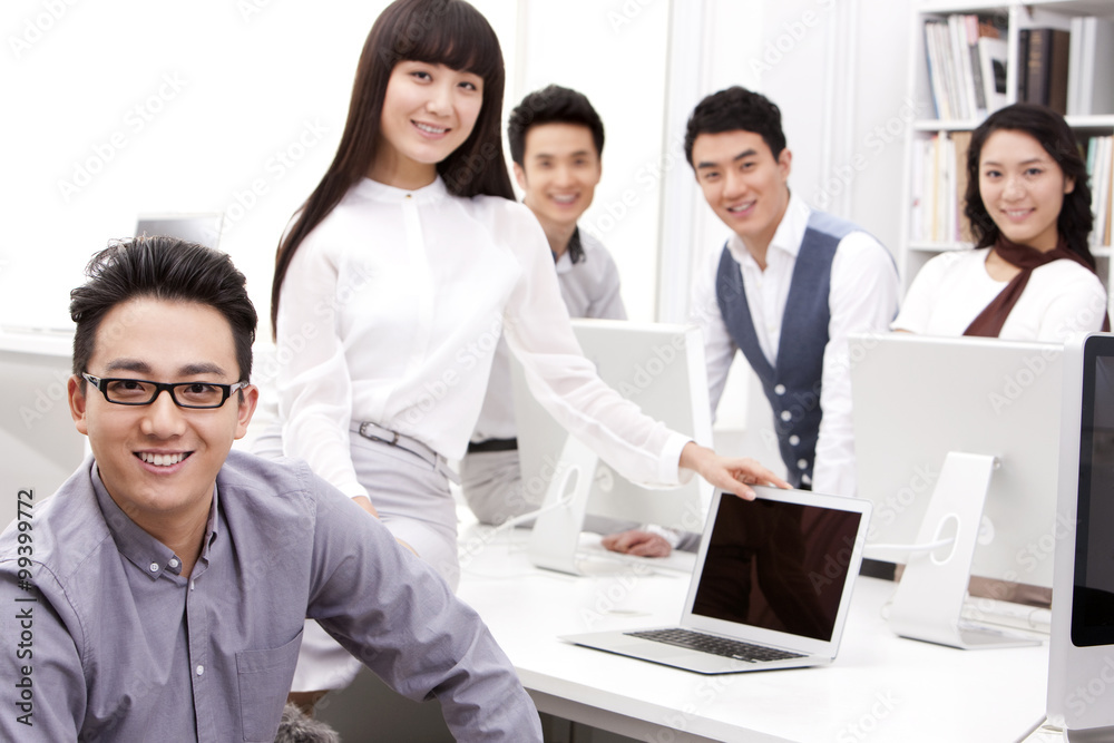 Portrait of happy office workers