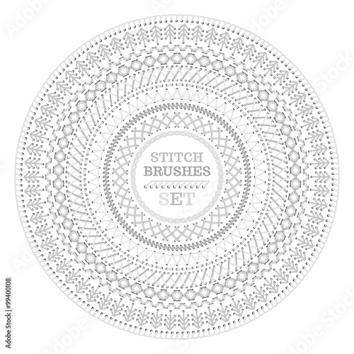 Vector set of white high detailed seams.