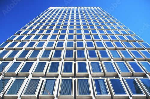 Bottom view of a skyscraper in philadelphia