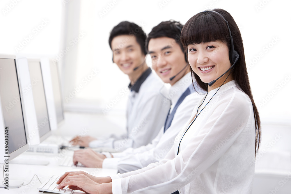 Professional customer service staff in office Professional customer service staff in office