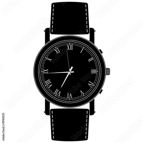 Watch. Hand watch icon with roman numeral.
