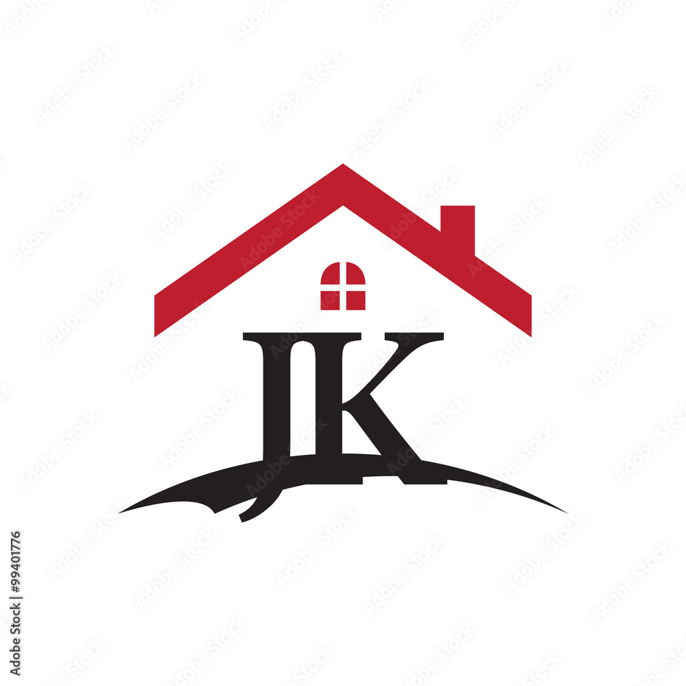 Naklejka premium initial letter logo with roof and window