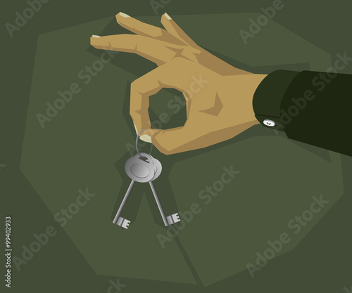 Hand holding two old keys
