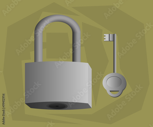 Padlocks and an old key