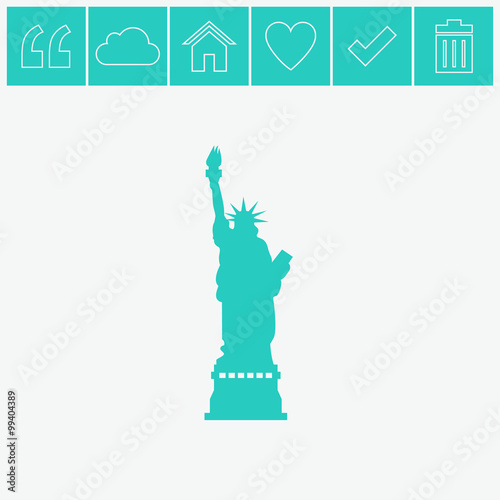 Statue Of Liberty vector icon.