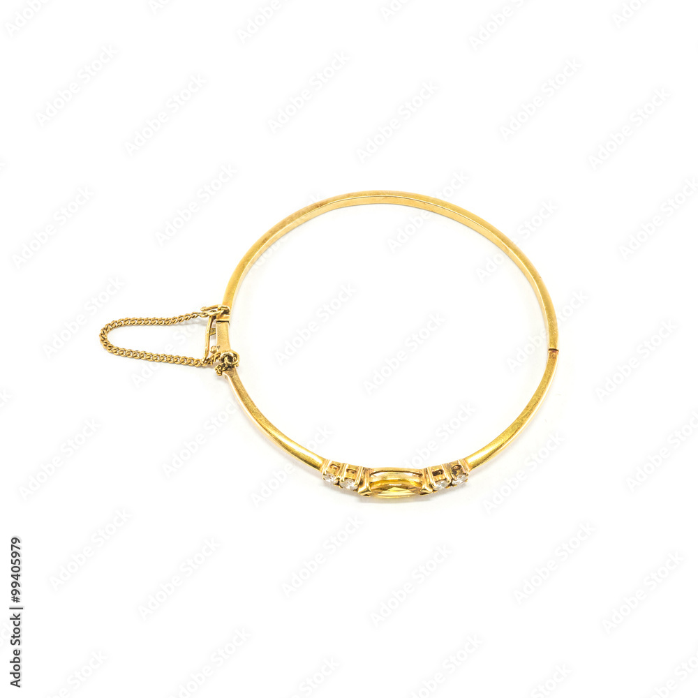 gold bracelet isolated on white background gold bracelet isolated on white background
