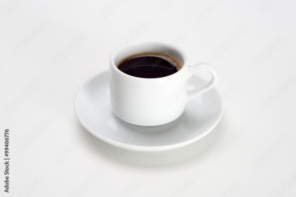 Cup of coffee over white background