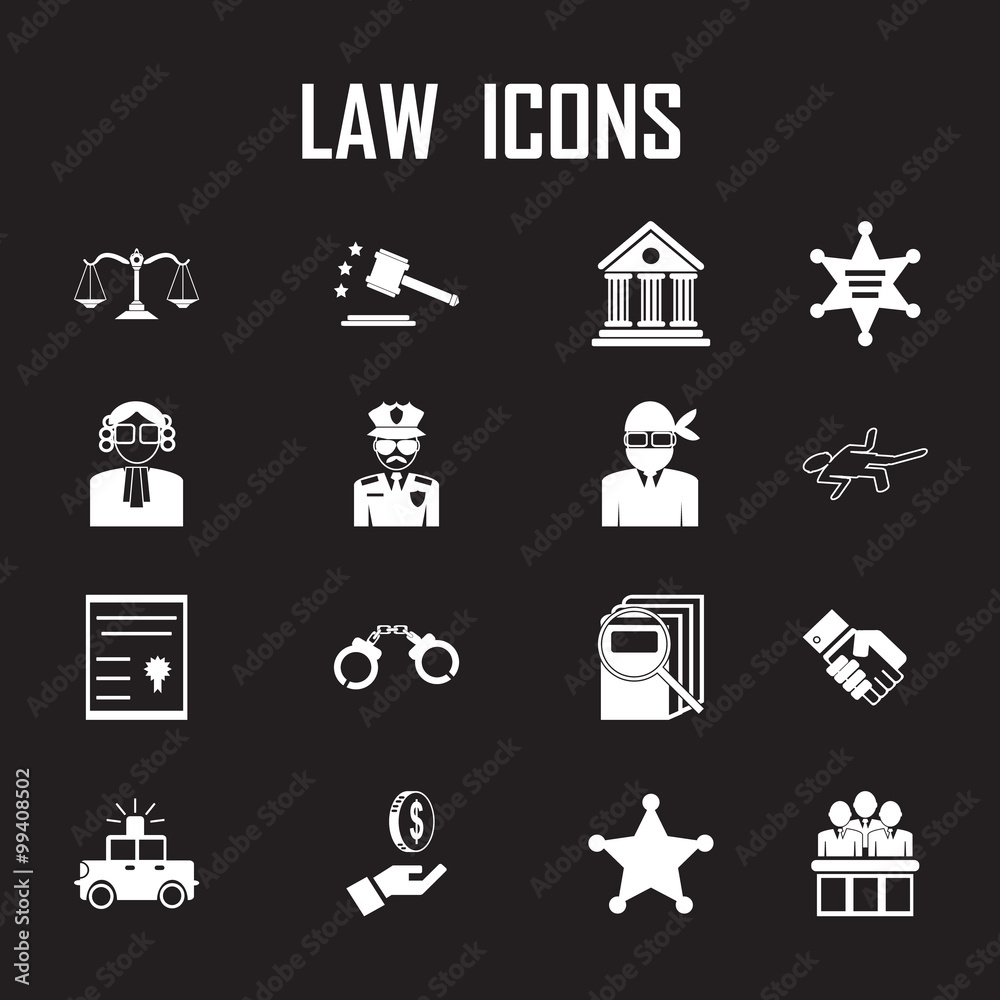law icons set. law icons set.