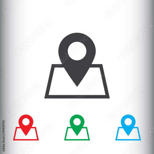 Pin map icon, sign icon, vector illustration. Pin map symbol. Flat icon. Flat design style for web and mobile.