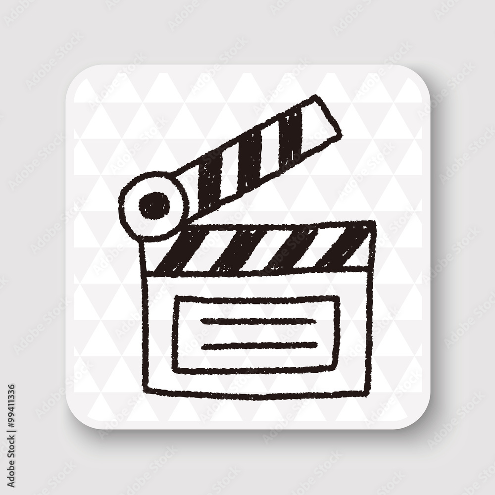 Naklejka premium clapboard doodle drawing