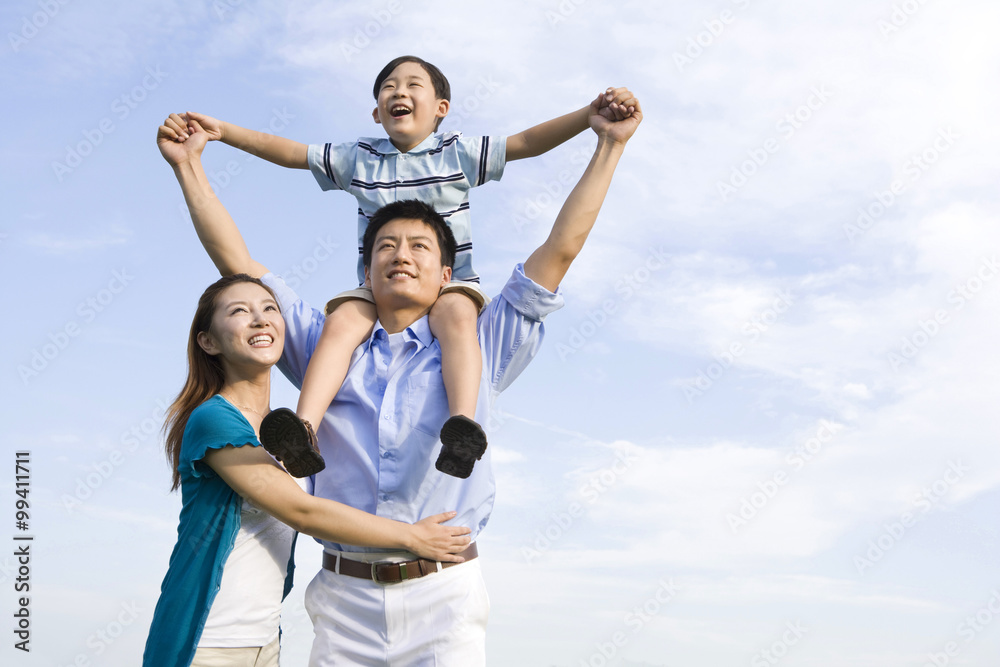 Portrait of a family of three