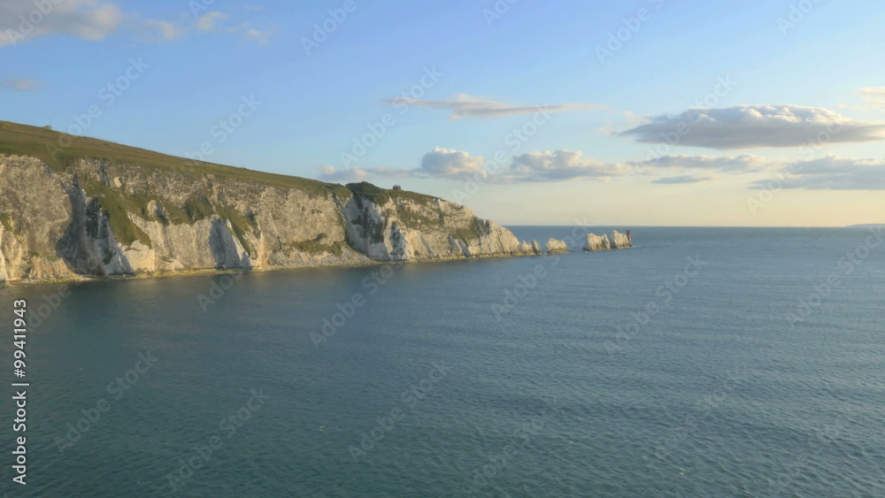 Aerial Isle of Wight Needles Alum Bay UK Drone Aerial Isle of Wight Needles Alum Bay UK Drone