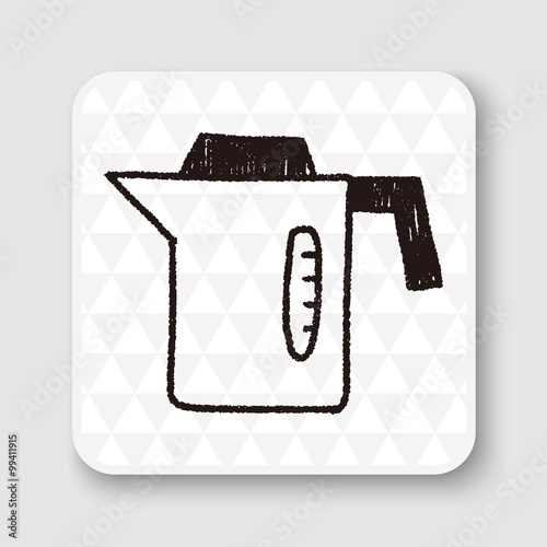 kitchenware hot water bottle doodle drawing