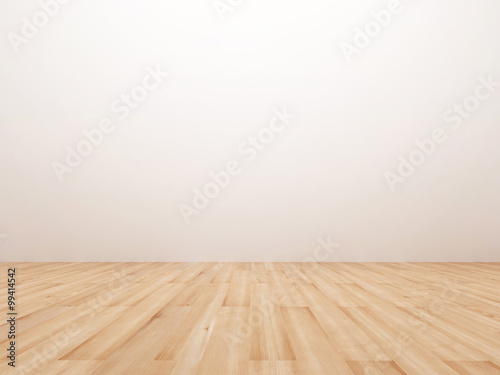 Empty room with wooden floor photo