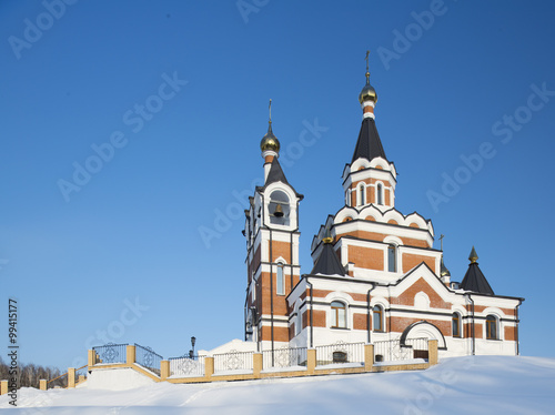 Orthodox church in Siberia, Novosibirsk Region, Iskitim District, a holy spring