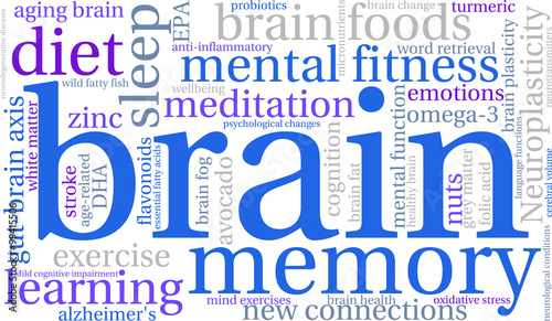 Brain Word Cloud on a white background. 