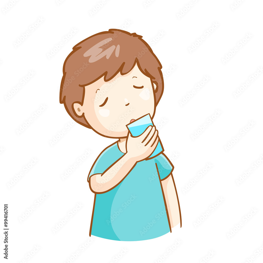man drinking glass of water vector illustration man drinking glass of water vector illustration