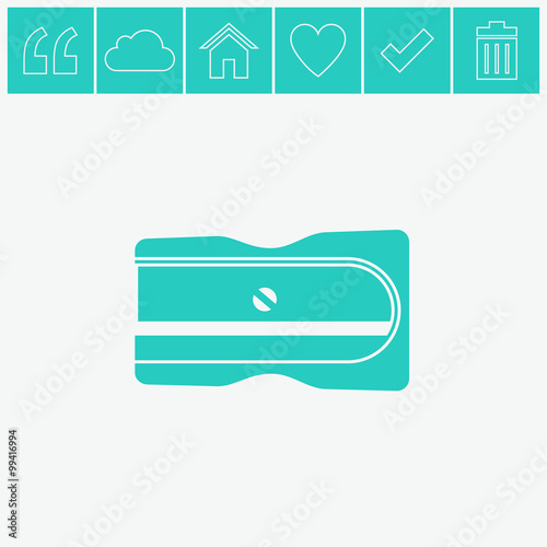 Pencil sharpener vector icon.