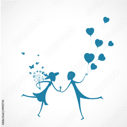 carte,homme et femme amoureux