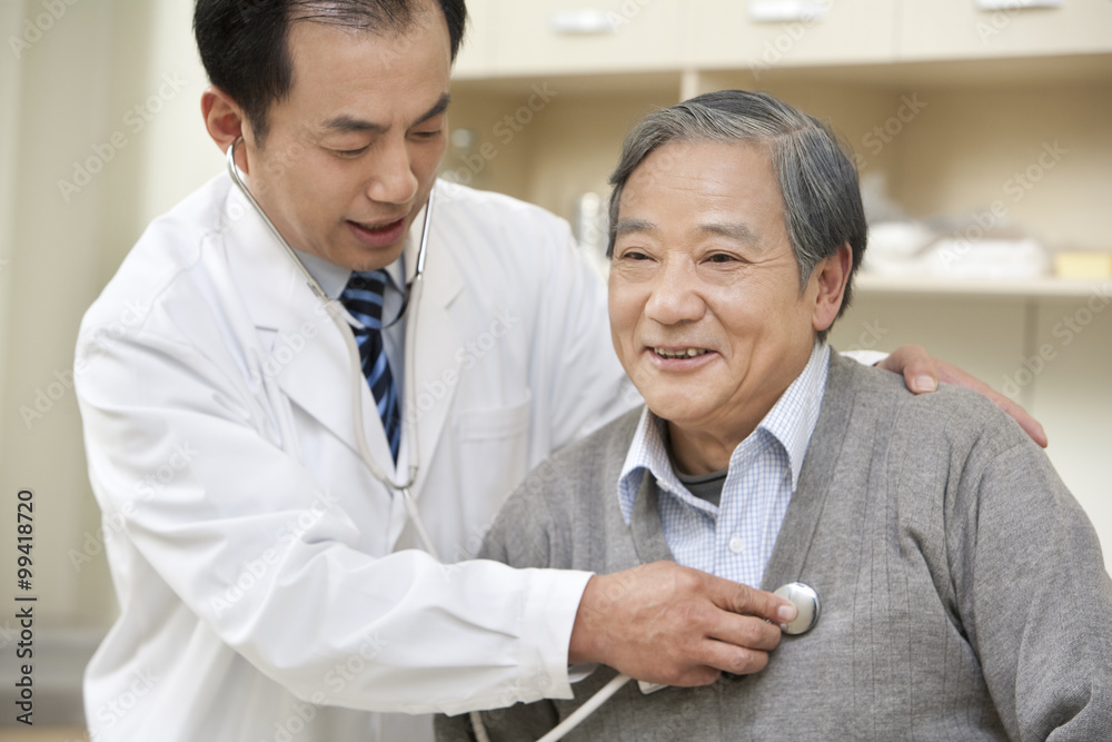 Senior Man Being Examined by a Doctor Senior Man Being Examined by a Doctor
