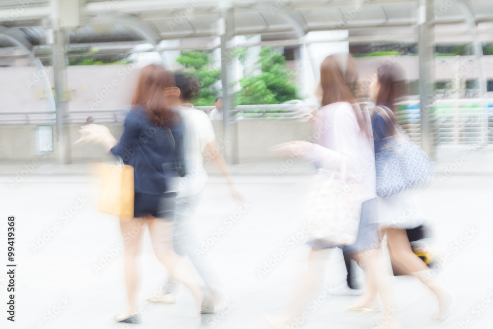 motion blur office worker walking to work motion blur office worker walking to work