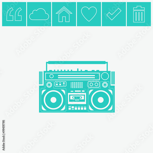 Vector image of a classic boombox.