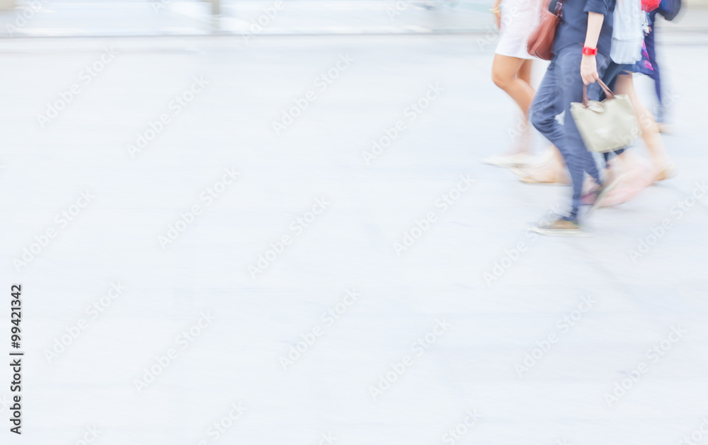 motion blur people walking