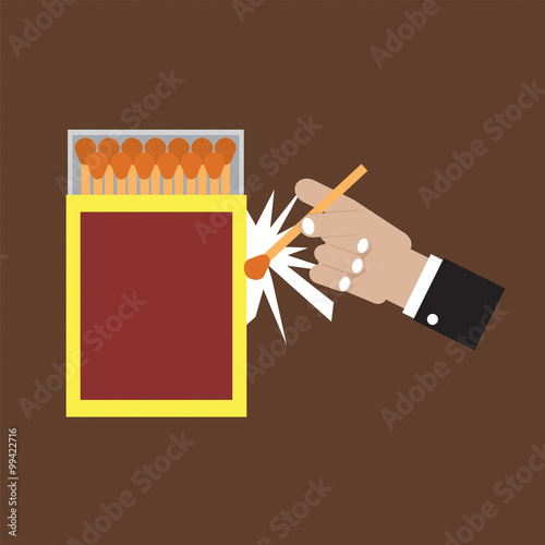 Matchbox Container Vector Illustration.