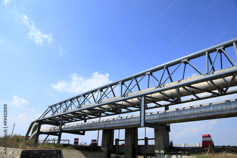 Oil field scene, oil pipelines and facilities Oil field scene, oil pipelines and facilities