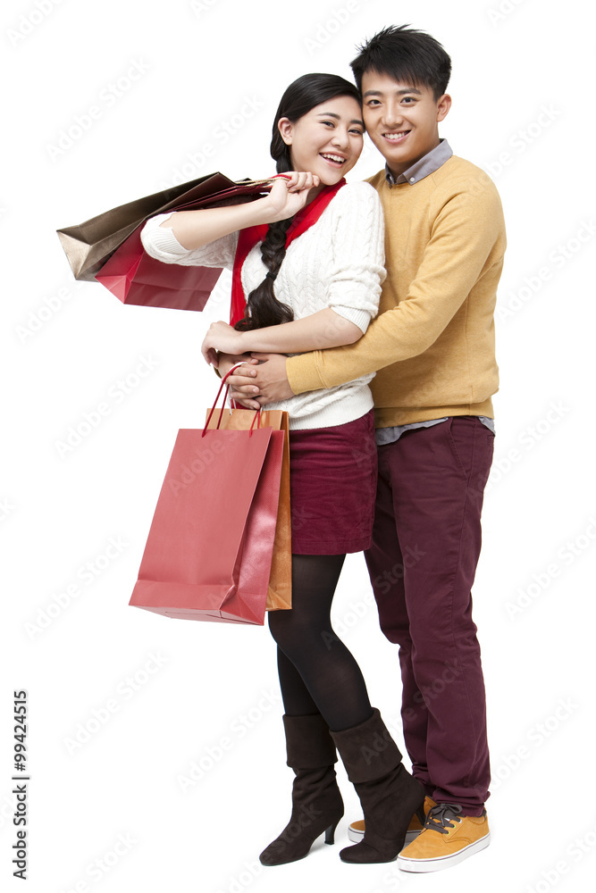 Sweet young couple shopping for Chinese New Year Sweet young couple shopping for Chinese New Year