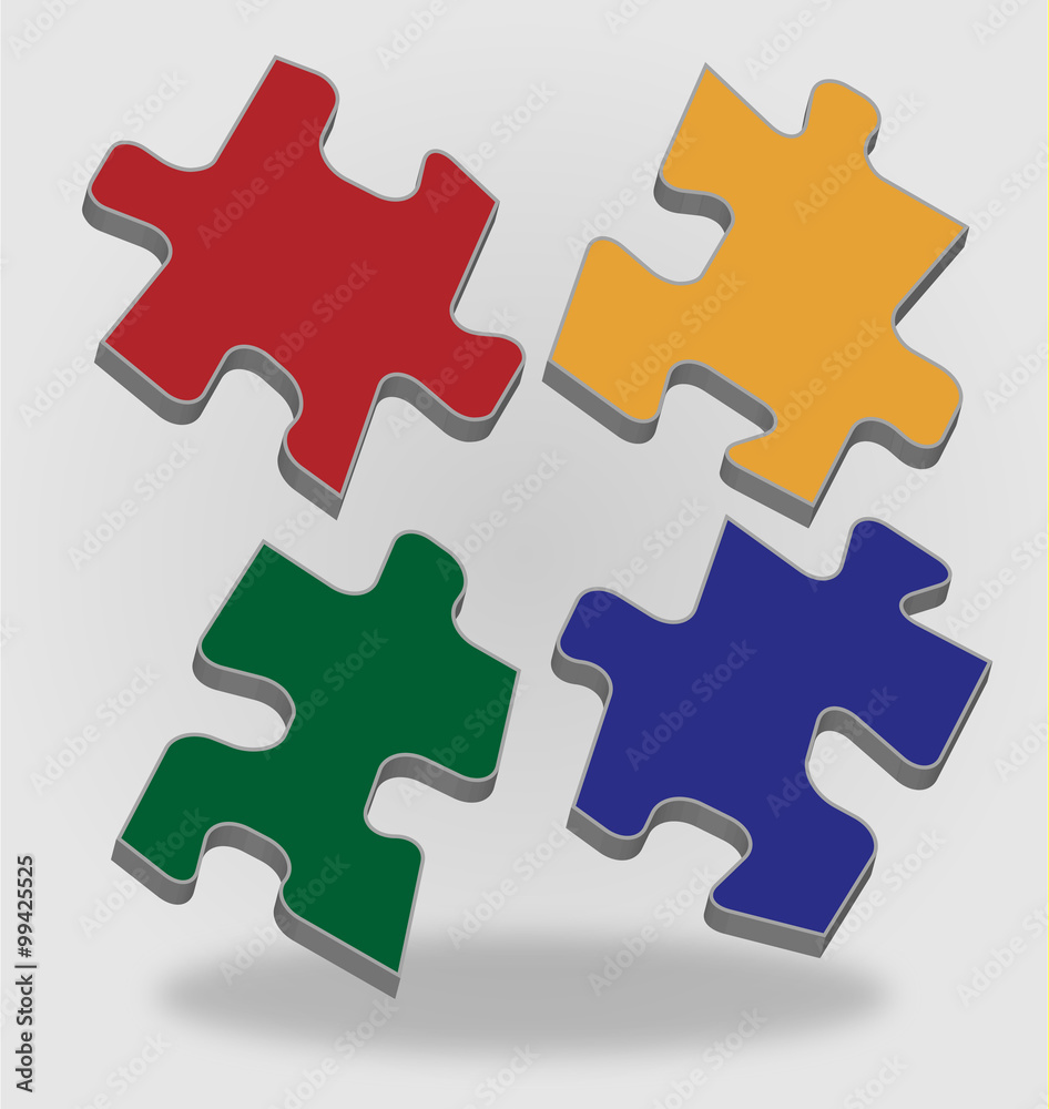 Puzzle / Teamwork / Infografik / Vektor