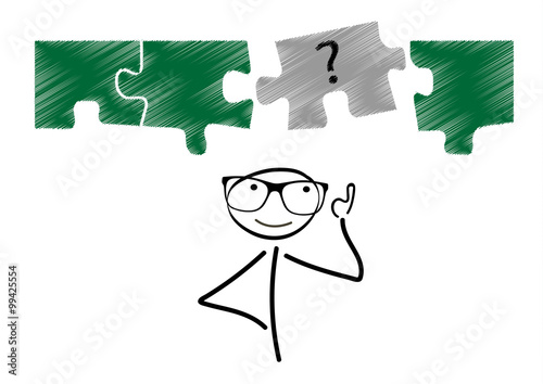 Puzzle / Strichmännchen / Vektor