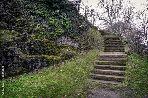 Ancient stairs leading to the castle.