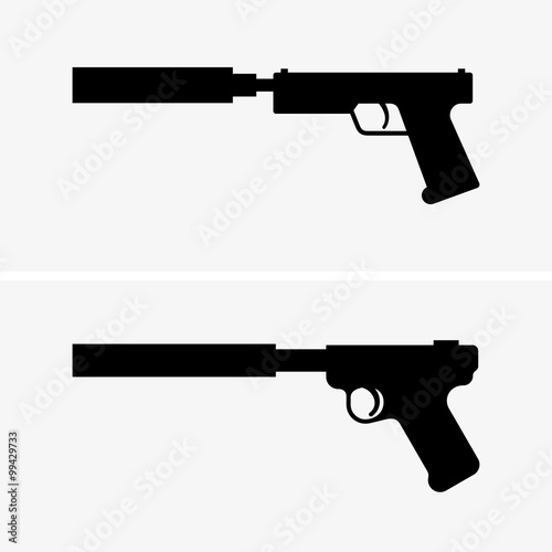 Quadro su tela Pistol with silencer (shade pictures)