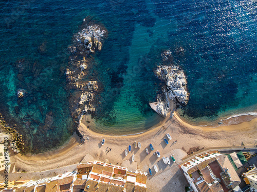 Fotografie, Obraz Aerial view of coast of Llafranc Palafrugell Spain
