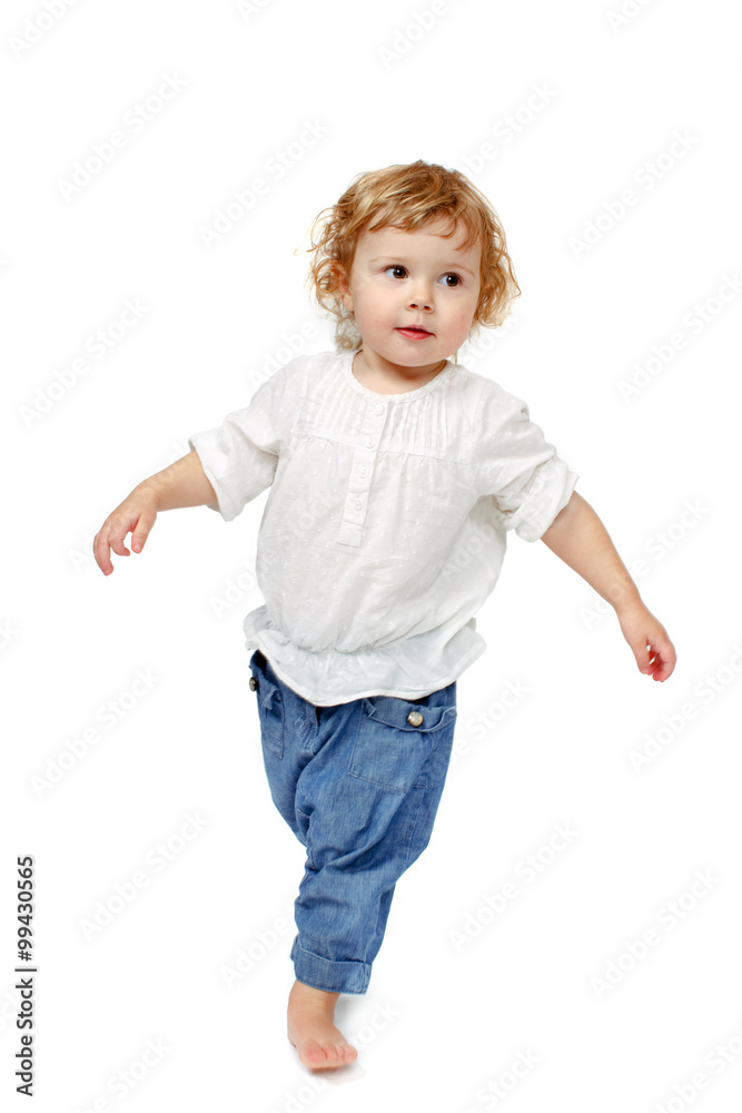 Baby taking first steps Baby taking first steps