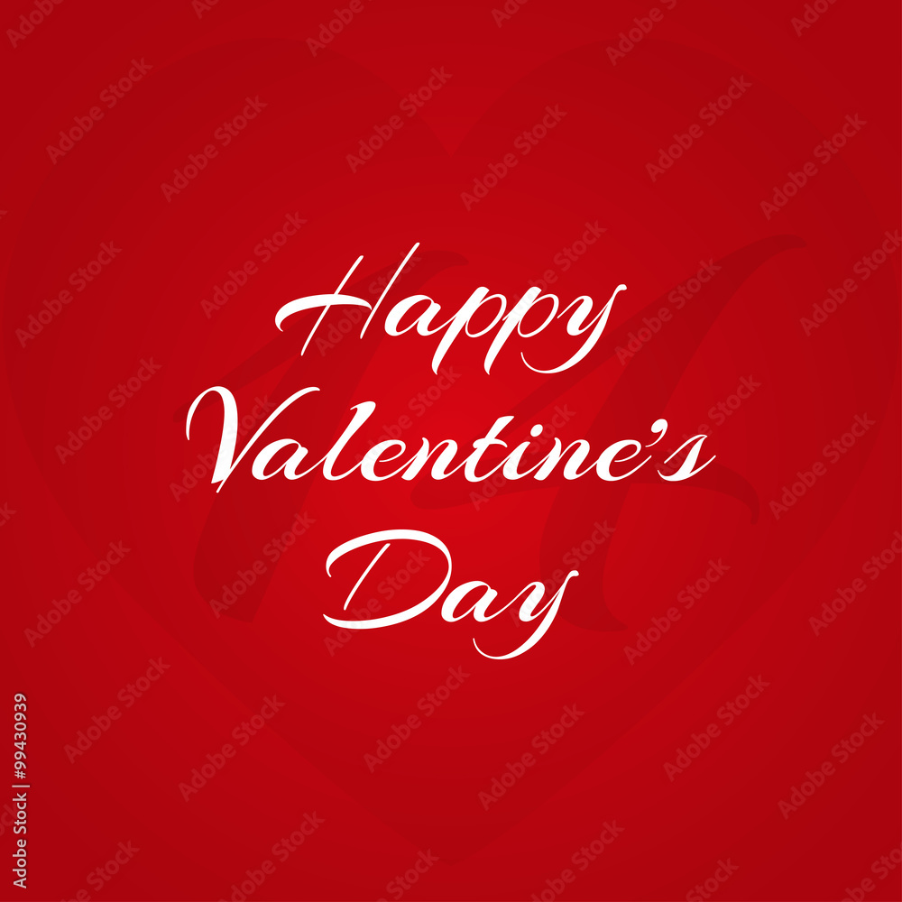 Happy Valentine's Day inscription on a red background Happy Valentine's Day inscription on a red background