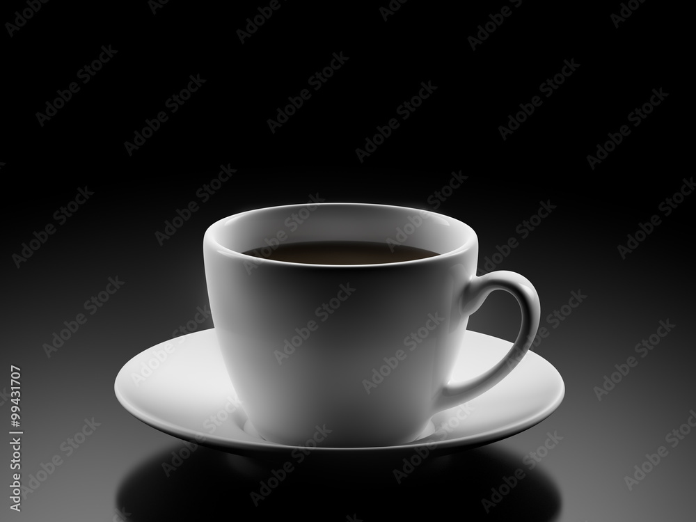 White Cup isolated on Black Bckground White Cup isolated on Black Bckground