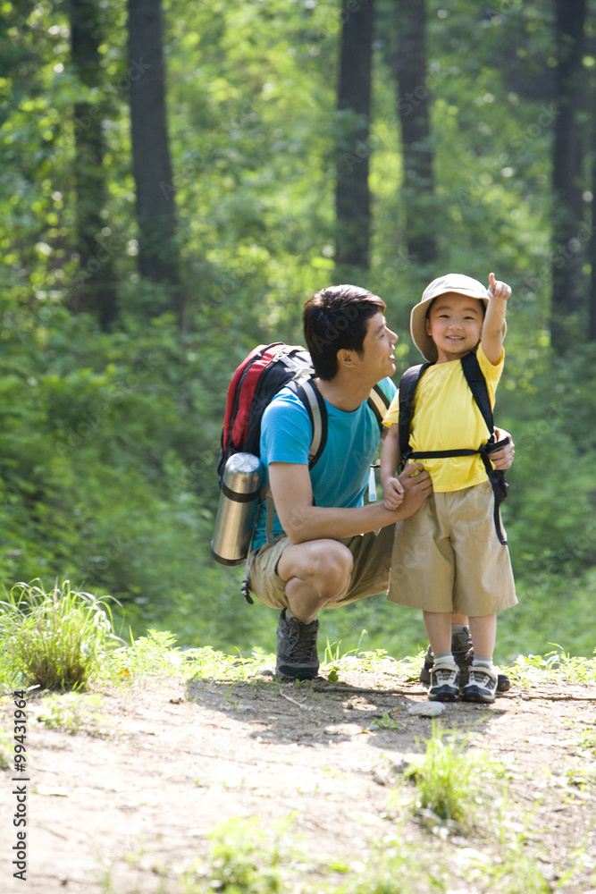 Fototapeta premium Father and son in the great outdoors