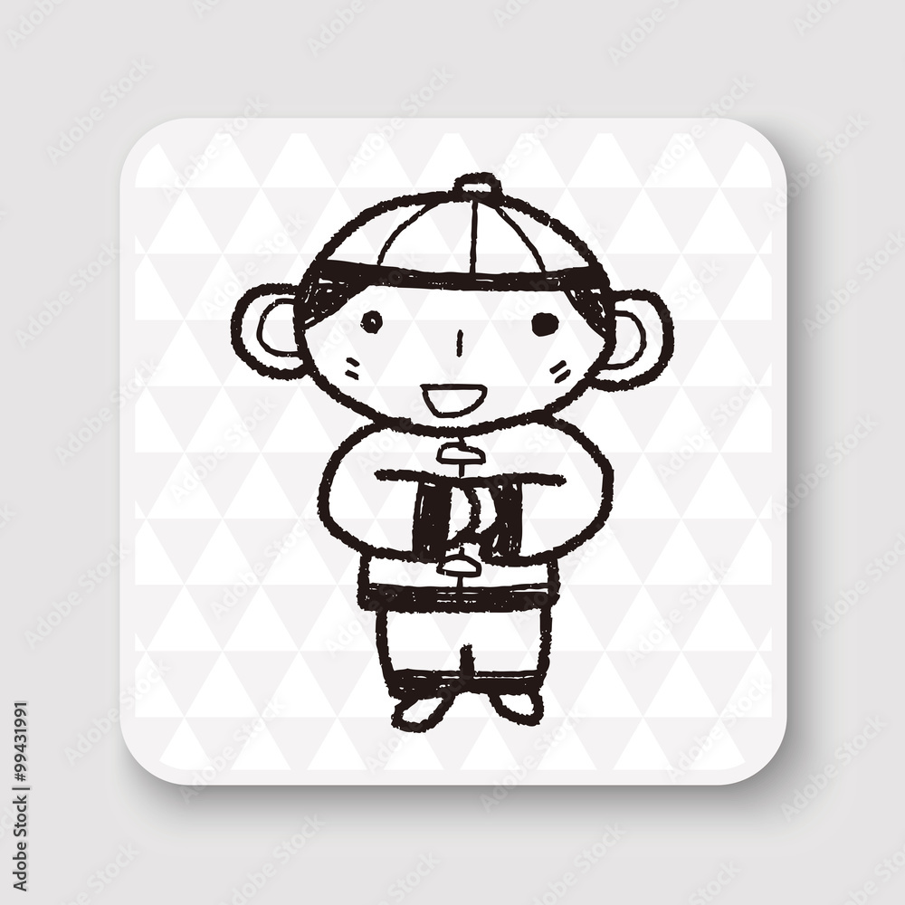 Chinese New Year; Chinese New Year boy doodle