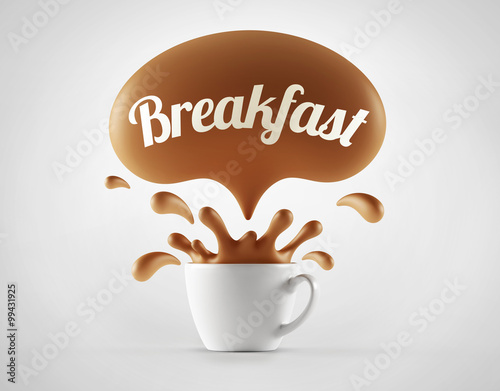 High Resolution Breakfast Splash Cup Concept.
